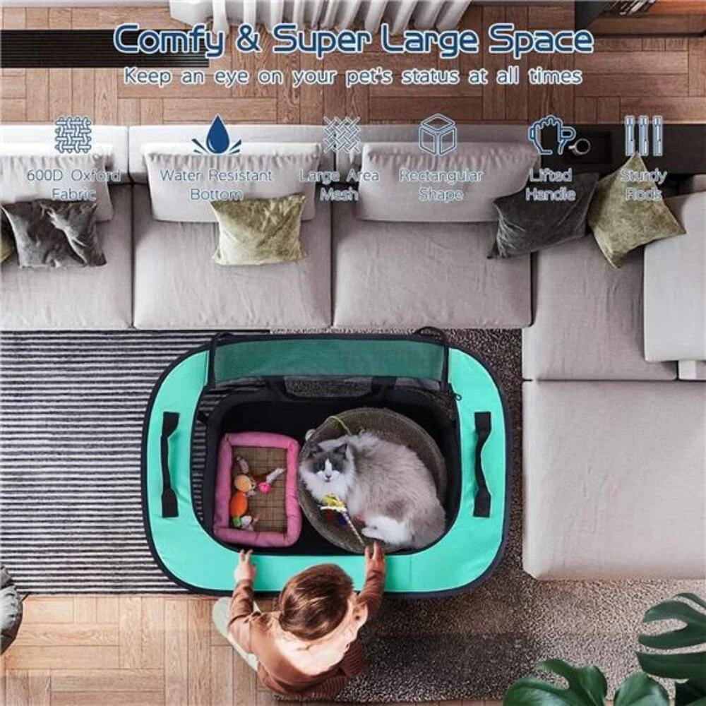 Dog Playpen,Pet Playpen,Foldable Dog Cat Playpens,Portable Exercise Kennel Tent